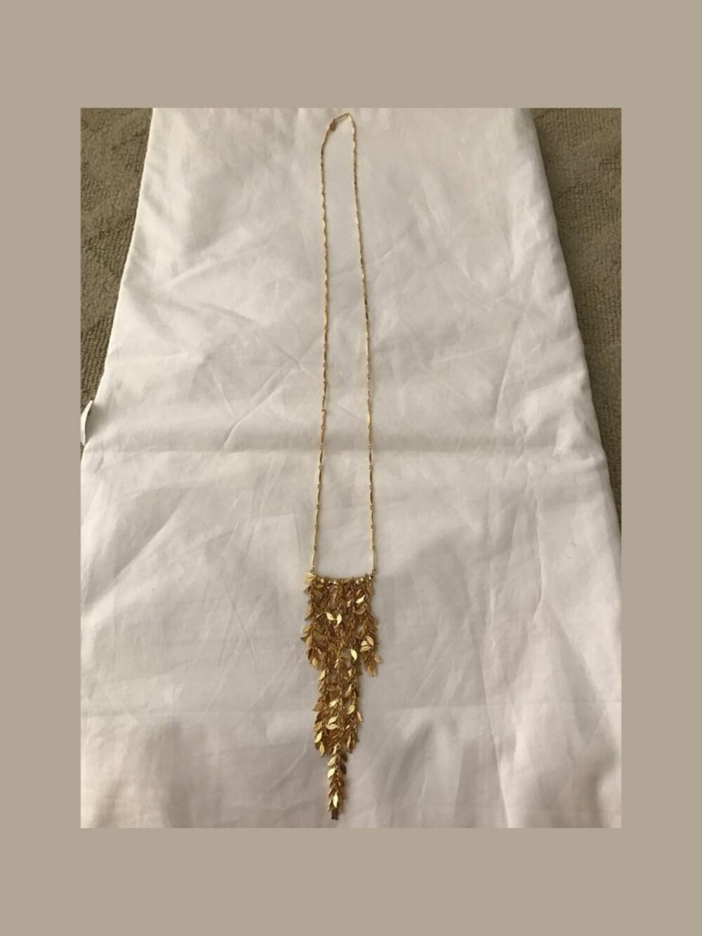 Nugaard Long Multistrand Leaves Chain Necklace Gold RI 2 Leaf